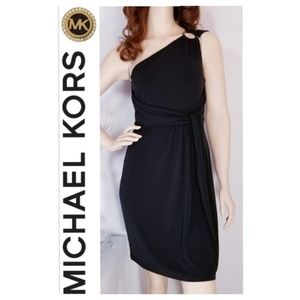 🖤💗Michael Kors Black One Shoulder Cocktail Dress